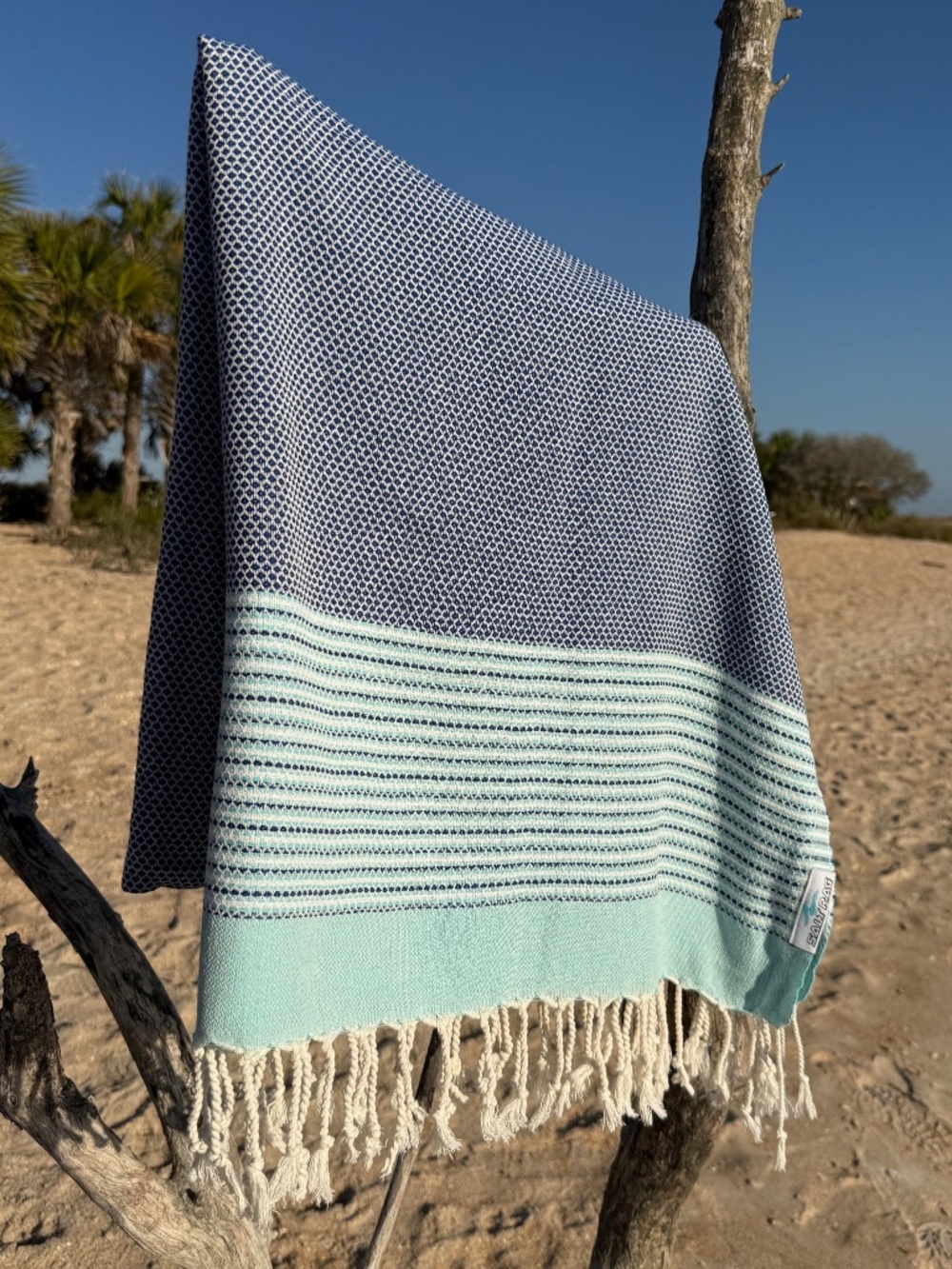 The Angler Rag — Blue Salt Rag™ [Sand-Resistant Turkish Beach Towel]